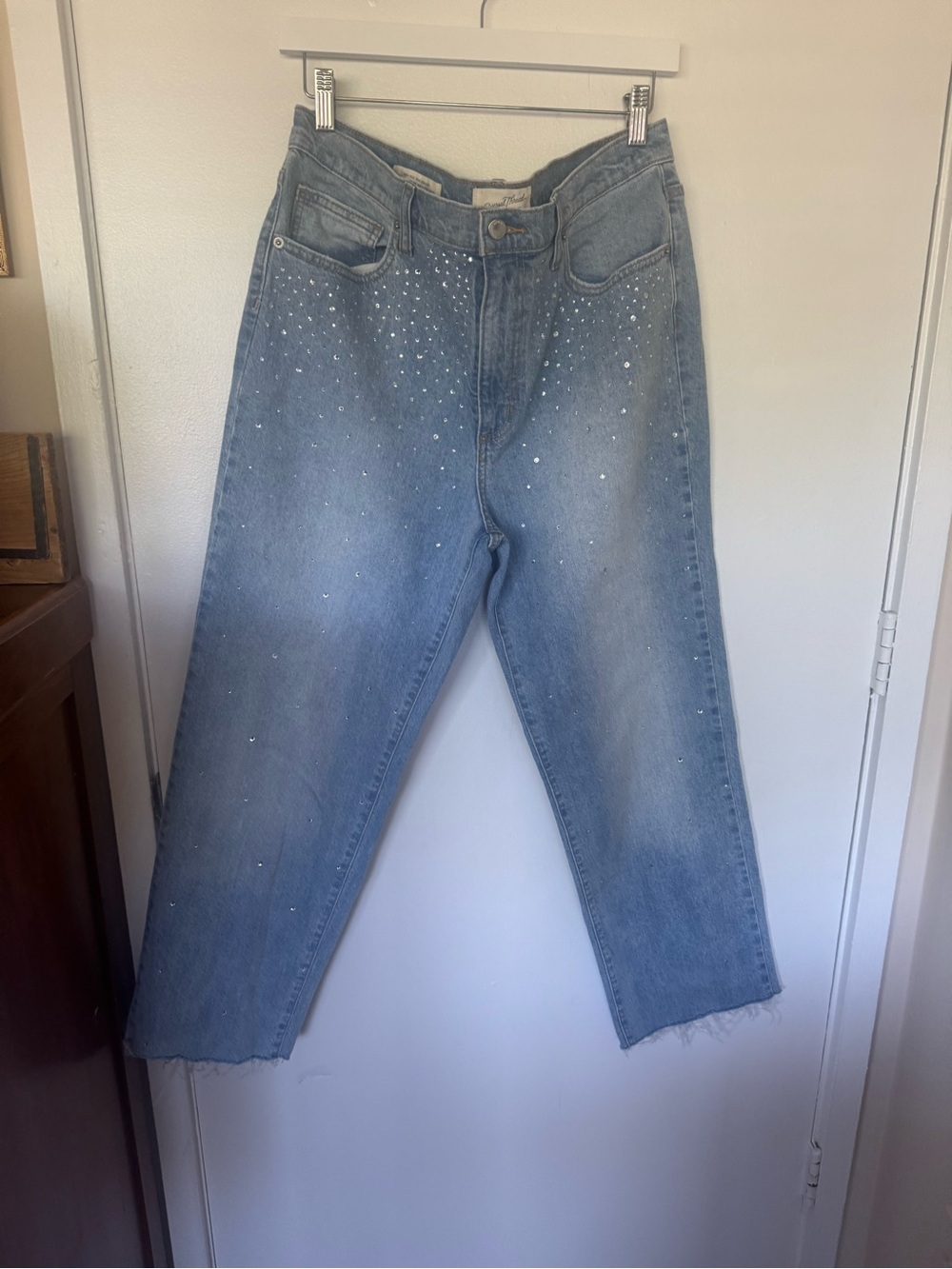 Universal Thread Light Blue Crystal-Embellished Boyfriend Jeans